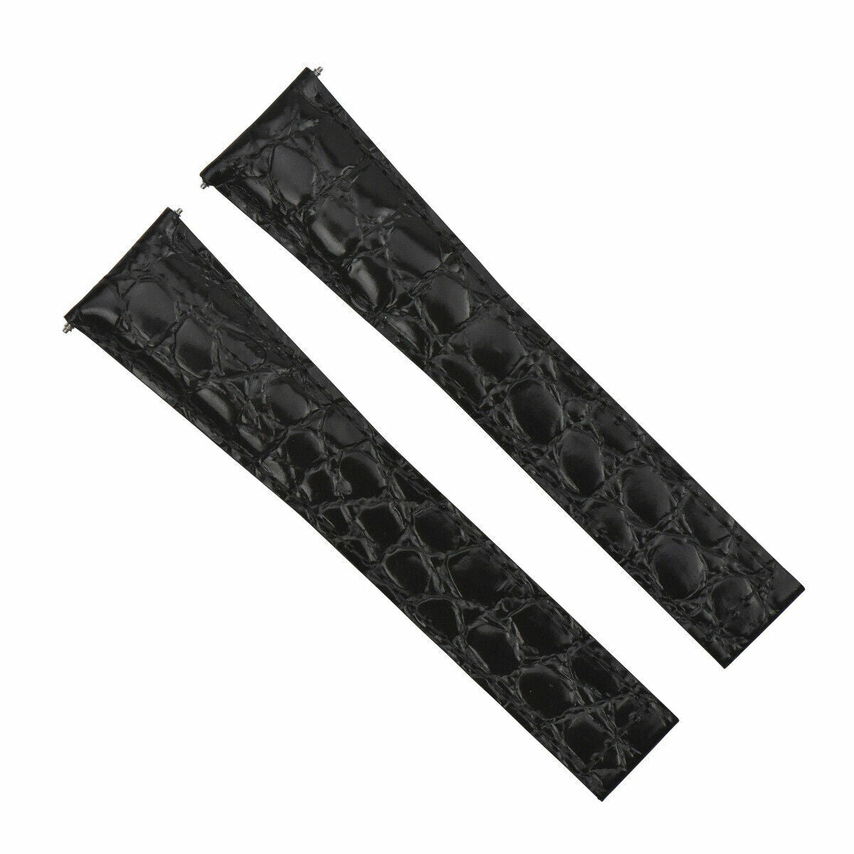 24MM GENUINE LEATHER STRAP ALLIGATOR GRAIN BAND FOR MAURICE LACROIX WATCH BLACK