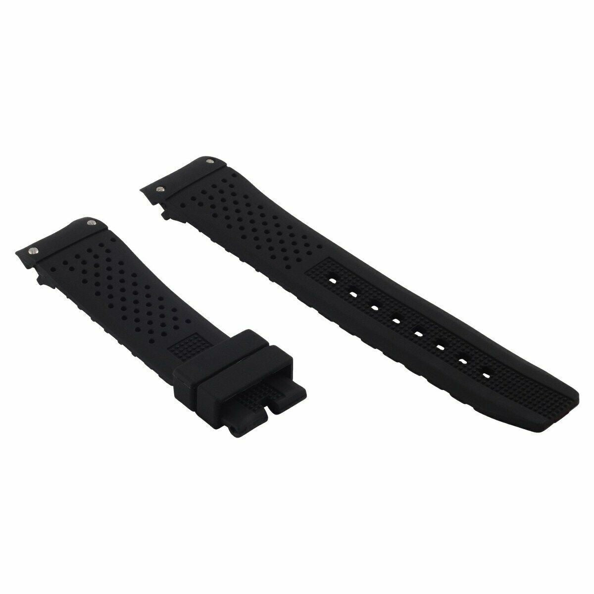 22MM RUBBER WATCH BAND PERFORATED FOR TAG HEUER CARRERA CALIBRE 5 16 17 BLACK