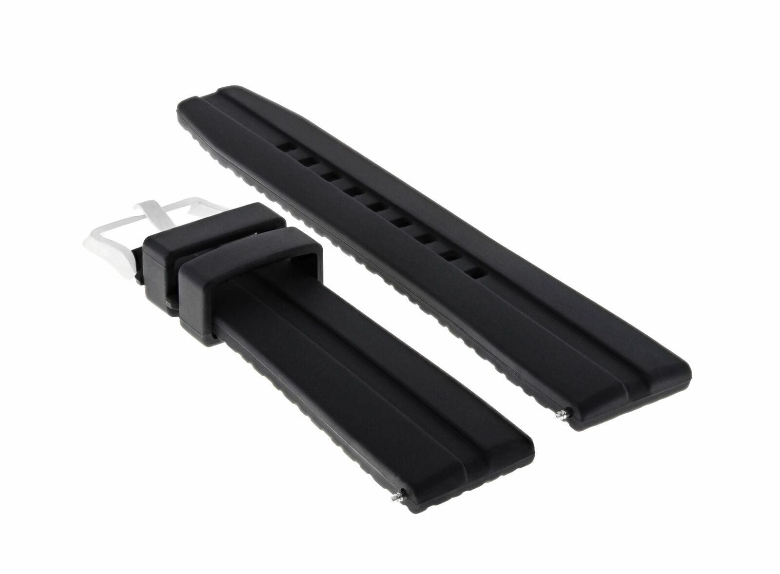 24MM SILICONE RUBBER DIVER BAND WATCH STRAP FOR TISSOT PRS516 RACING WATCH BLACK