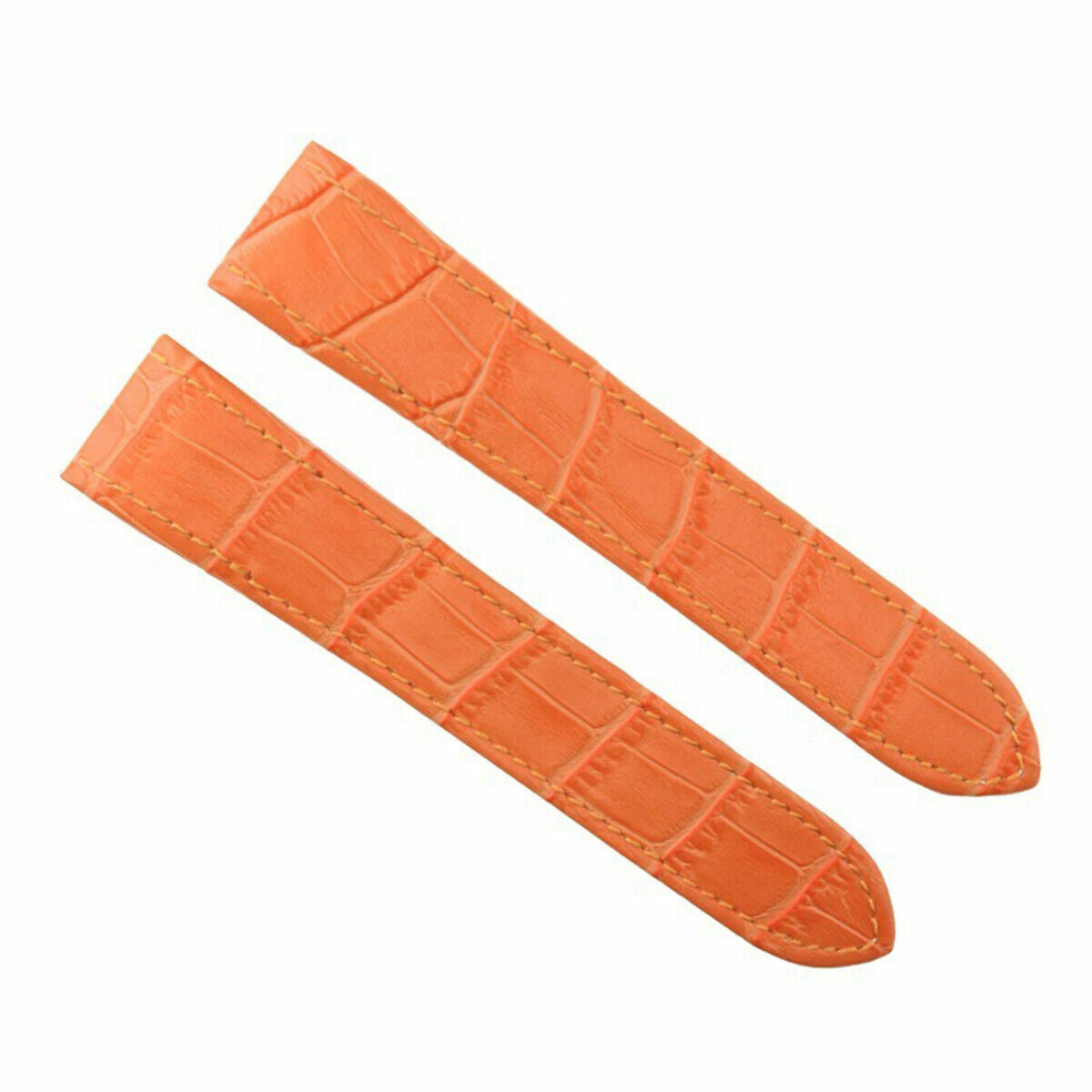 24.5MM LEATHER STRAP ALIGATOR BAND FOR CARTIER SANTOS 100 WATCH CHRONO XL ORANGE