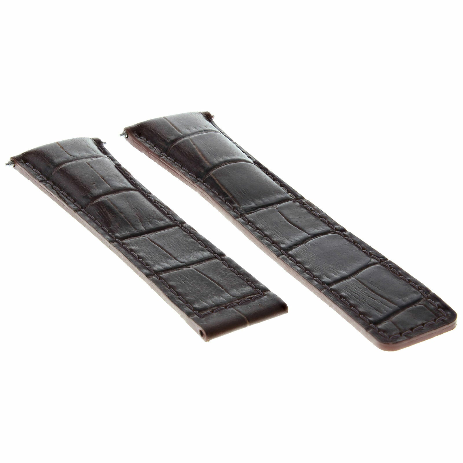 20MM LEATHER WATCH BAND STRAP FOR TAG HEUER CARERRA CALIBRE DEPLOY CLASP D/BROWN