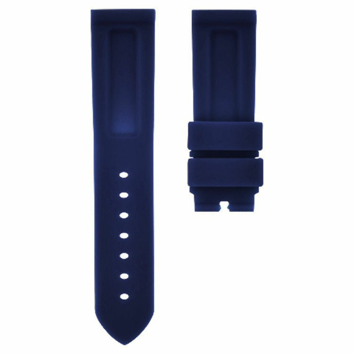 24MM RUBBER DIVER STRAP BAND FOR PANERAI WATCH LUMINOR DEPLOYMENT CLASP DARK BLU