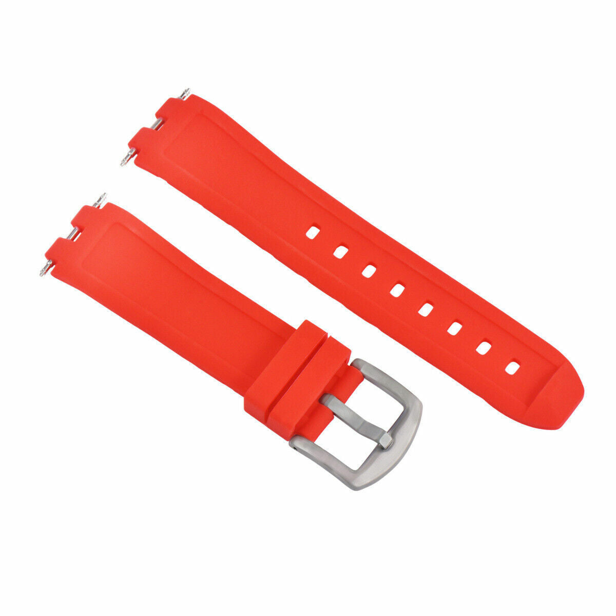 SILICONE RUBBER DIVER WATCH STRAP BAND FOR PEBBLE WATCH STEEL SILVER BUCKLE