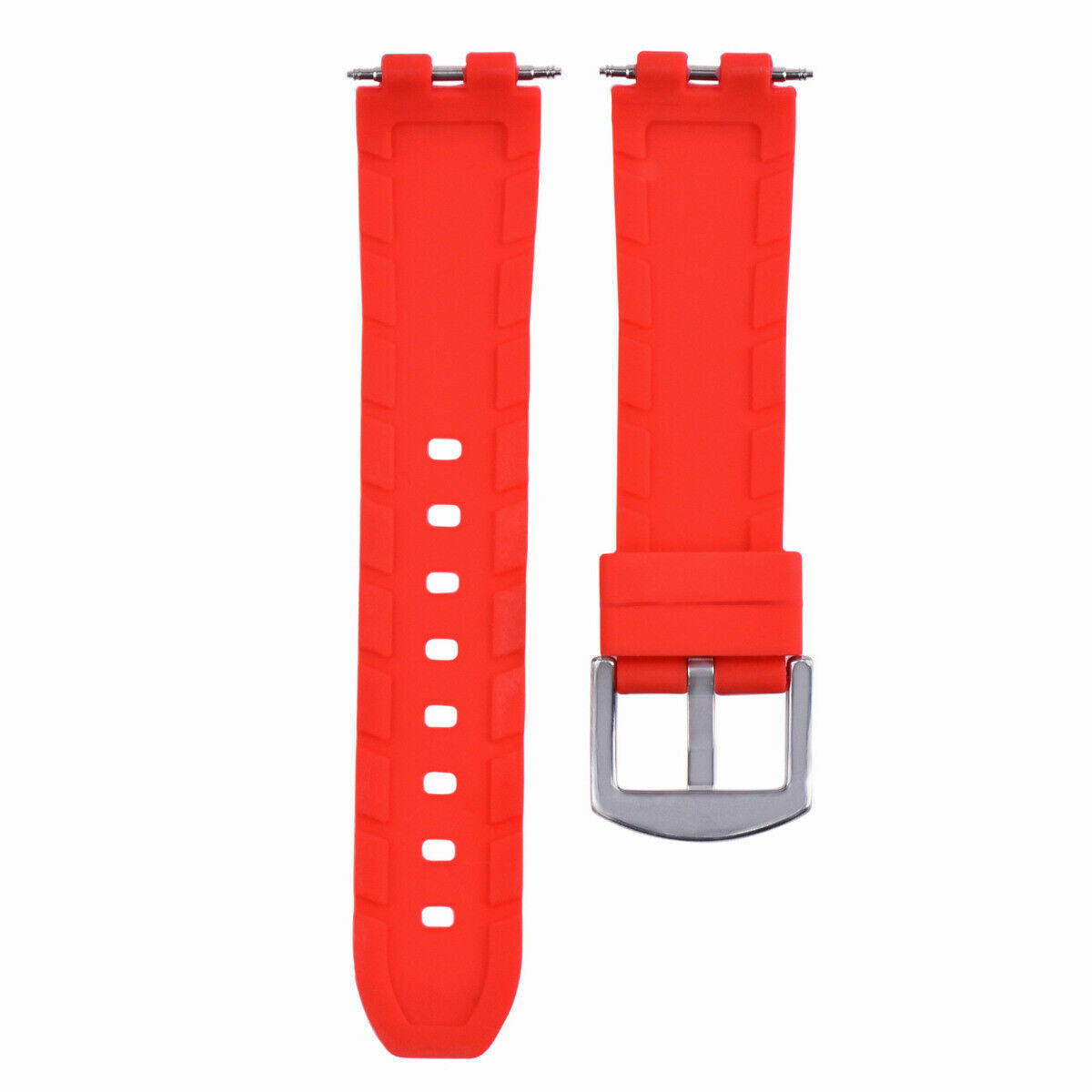SILICONE RUBBER DIVER WATCH STRAP BAND FOR PEBBLE WATCH STEEL SILVER BUCKLE