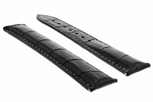 19MM LEATHER WATCH STRAP BAND FOR OMEGA SPEEDMASTER 1155 REF 175.0084 BLACK WS