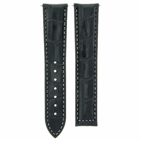 19MM LEATHER WATCH STRAP BAND FOR OMEGA SPEEDMASTER 1155 REF 175.0084 BLACK WS