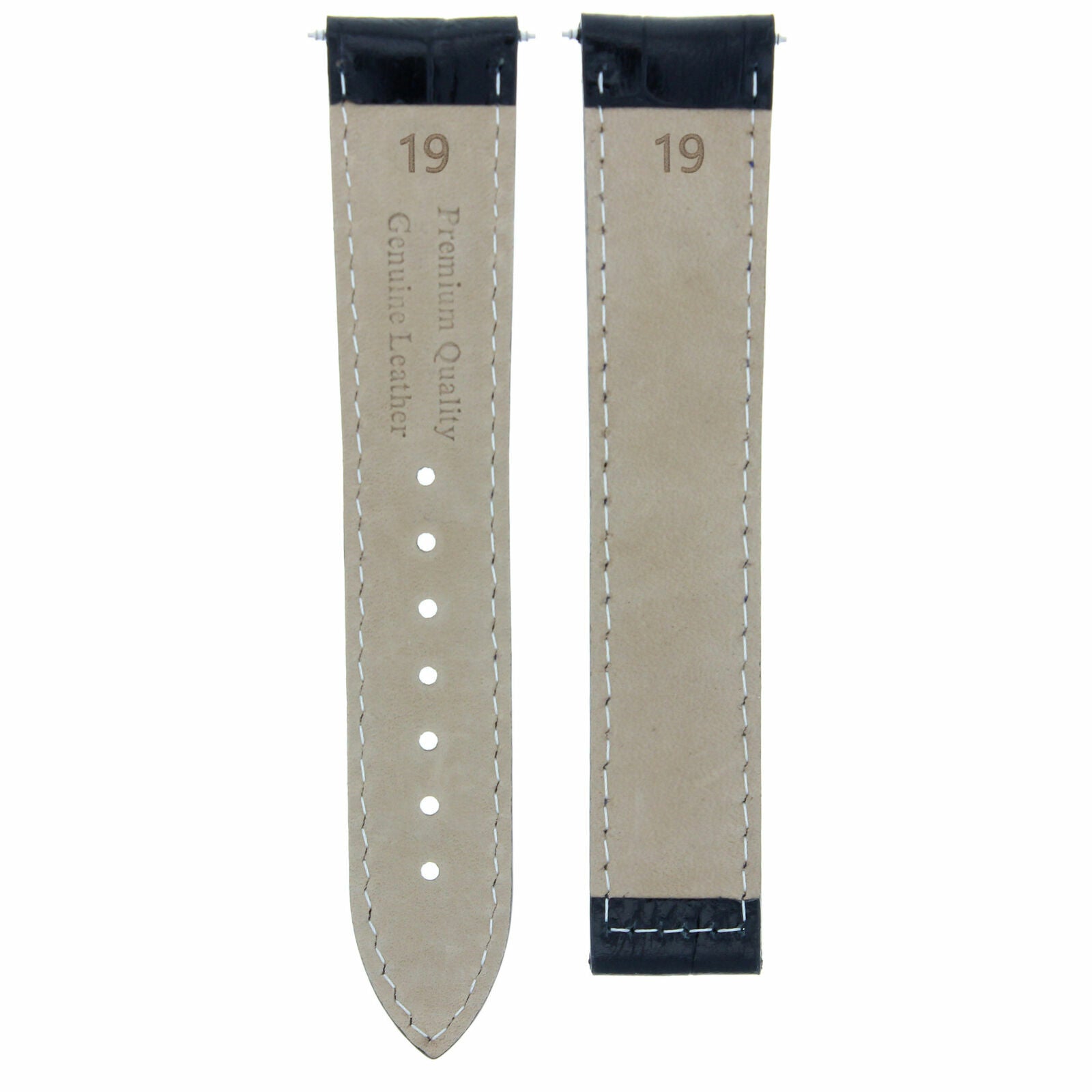 19MM LEATHER WATCH STRAP BAND FOR OMEGA SPEEDMASTER 1155 REF 175.0084 BLACK WS