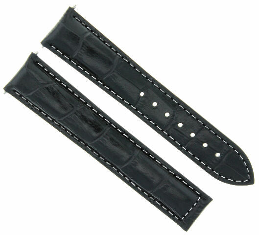 19MM LEATHER WATCH STRAP BAND FOR OMEGA SPEEDMASTER 1155 REF 175.0084 BLACK WS