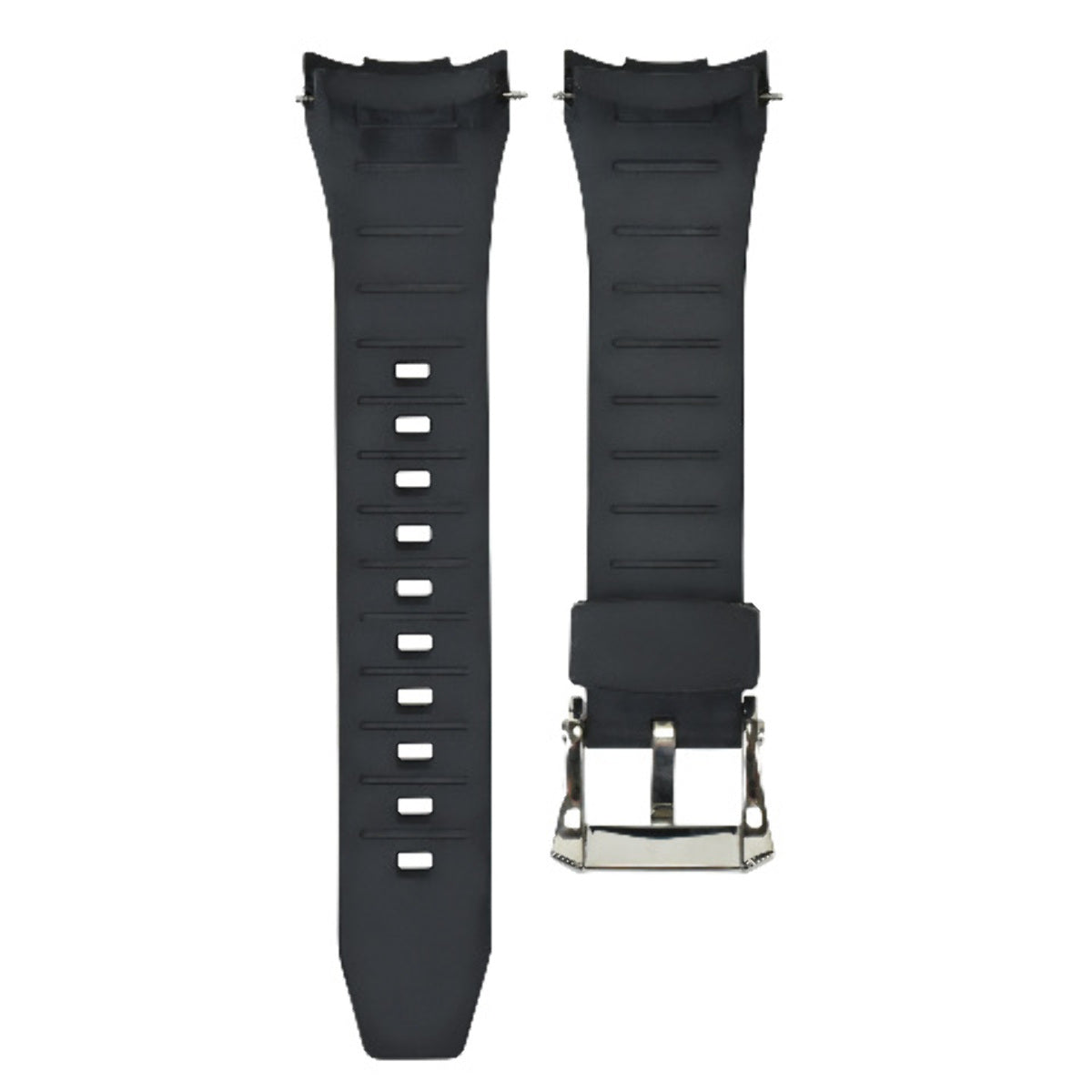 26MM RUBBER WATCH BAND STRAP FOR SEIKO VELATURA KINETIC 7T62 BLACK + BUCKLE T/Q