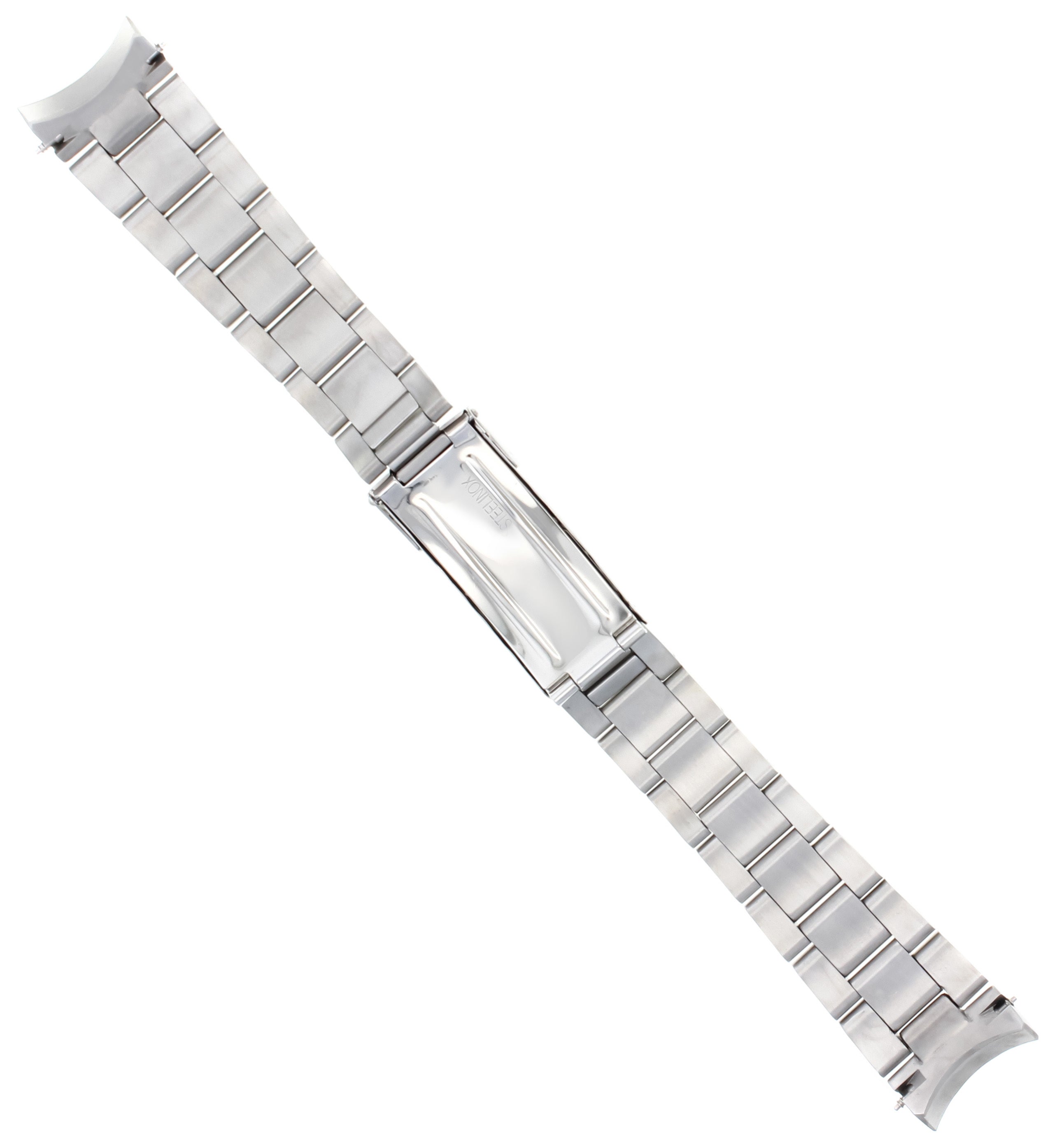 OYSTER WATCH BAND FOR BURBERY BU 7200 DUAL TIME QUARTZ SHINY CENTER FLIP LOCK