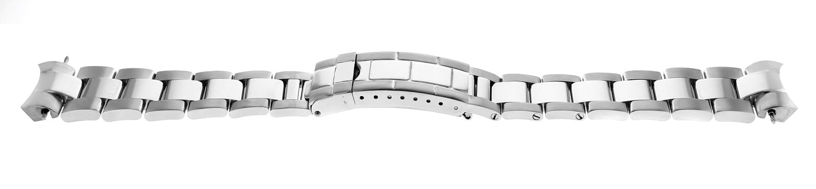 OYSTER WATCH BAND FOR BURBERY BU 7200 DUAL TIME QUARTZ SHINY CENTER FLIP LOCK