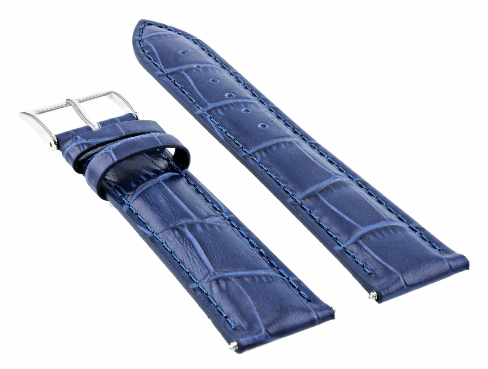 20MM LEATHER WATCH BAND STRAP FOR ROLEX DATEJUST SUBMARINER GMT DAYTONA BLUE