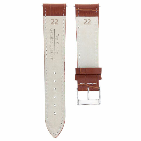 22MM LEATHER WATCH BAND STRAP FOR CITIZEN ECODRIVE WATCH BL5250-02L TAN WHITE ST