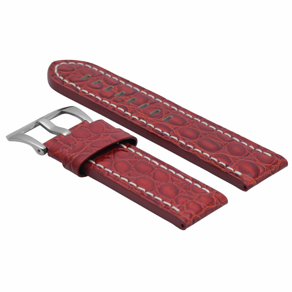 BIG 24MM PAM LEATHER WATCH BAND STRAP FOR 44MM PANERAI MARINA BROWN WS BRUSH