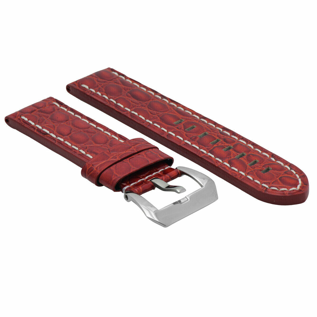 BIG 24MM PAM LEATHER WATCH BAND STRAP FOR 44MM PANERAI MARINA BROWN WS BRUSH