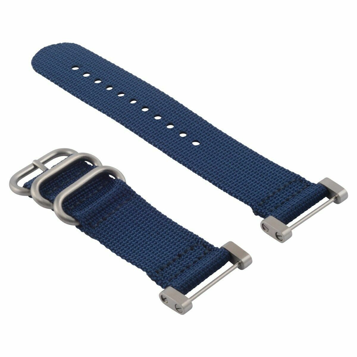 NEW FOR SUUNTO CORE NYLON WATCH DIVER WATCH BAND LUGS ADAPTER SET STEEL RINGS BLUE