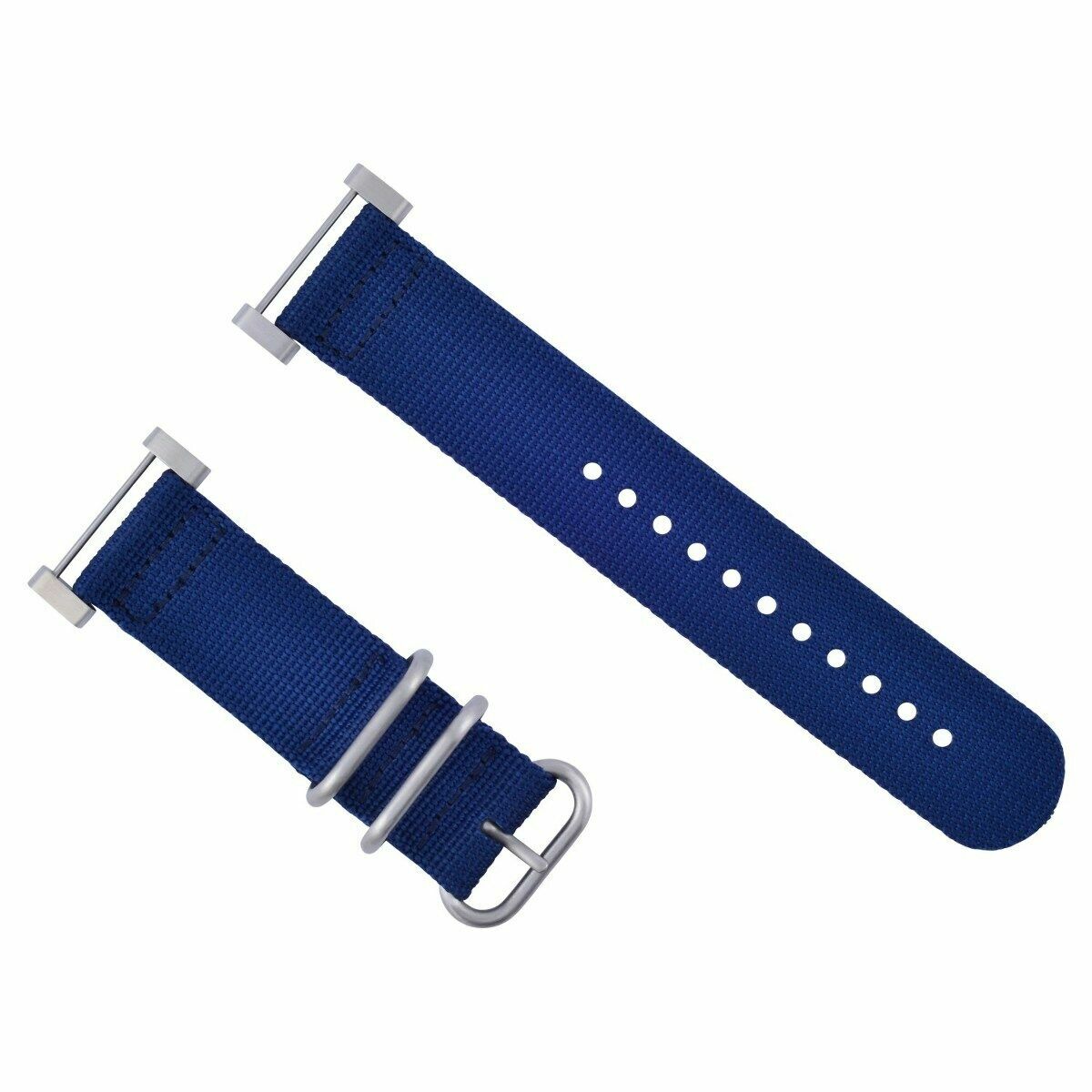 NEW FOR SUUNTO CORE NYLON WATCH DIVER WATCH BAND LUGS ADAPTER SET STEEL RINGS BLUE