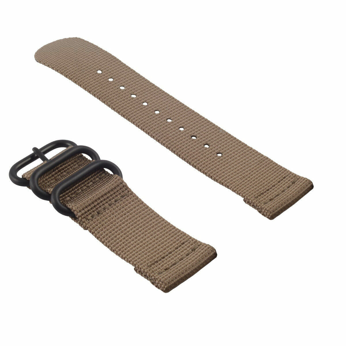 NEW FOR SUUNTO CORE NYLON DIVER WATCH BAND SET BLACK 3 PVD RINGS SAND COLOR