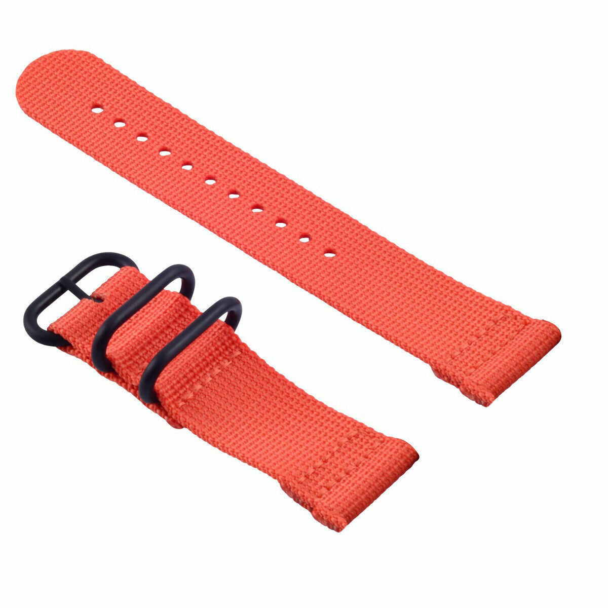 NEW FOR SUUNTO CORE NYLON DIVER WATCH BAND LUGS ADAPTER SET BLACK 3 PVD RINGS ORANGE