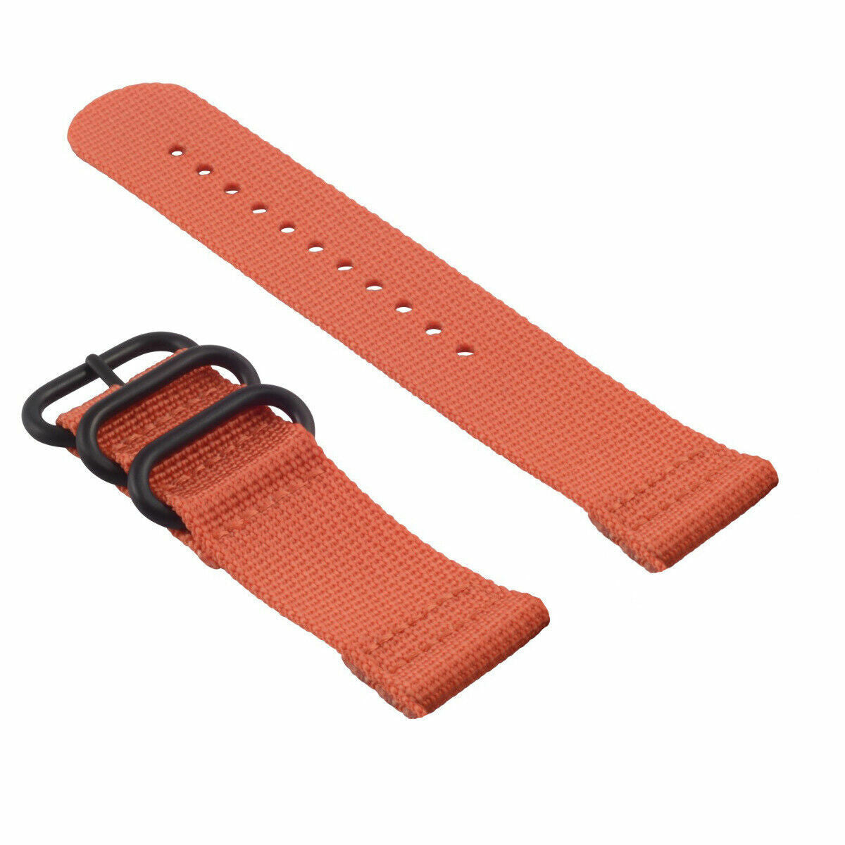 NEW FOR SUUNTO CORE NYLON DIVER WATCH BAND LUGS ADAPTER SET BLACK 3 PVD RINGS ORANGE