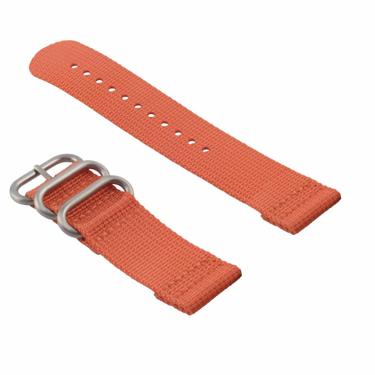 NEW FOR SUUNTO CORE NYLON DIVER WATCH BAND LUGS ADAPTER SET ORANGE 3 STEEL RINGS