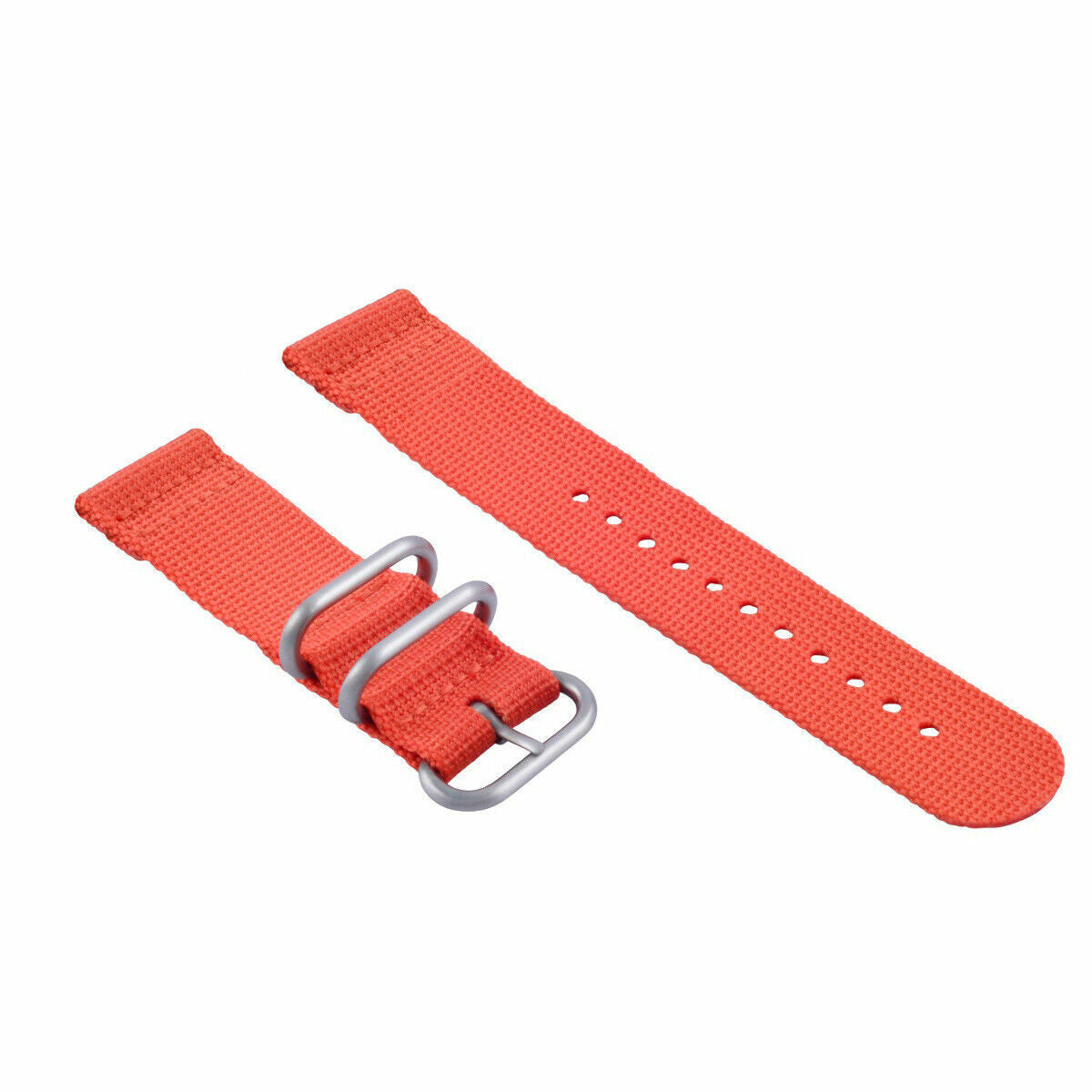 NEW FOR SUUNTO CORE NYLON DIVER WATCH BAND LUGS ADAPTER SET ORANGE 3 STEEL RINGS