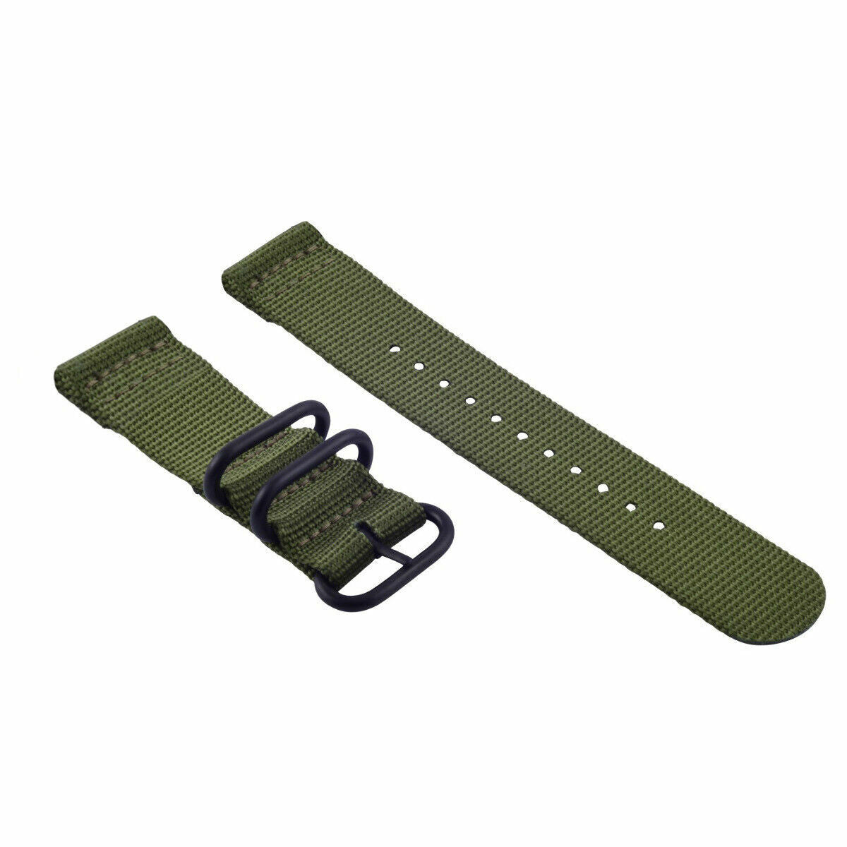 NEW FOR SUUNTO CORE NYLON DIVER WATCH BAND LUGS SET BLACK 3 PVD RINGS ARMY GREEN