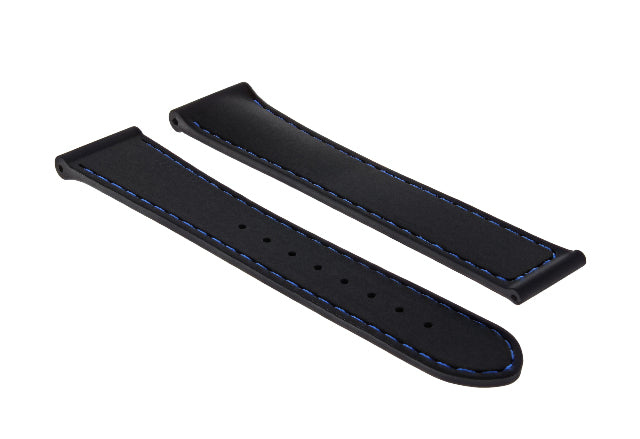 20mm Rubber Watch Band Strap Clasp for Omega Seamaster Planet Ocean Black