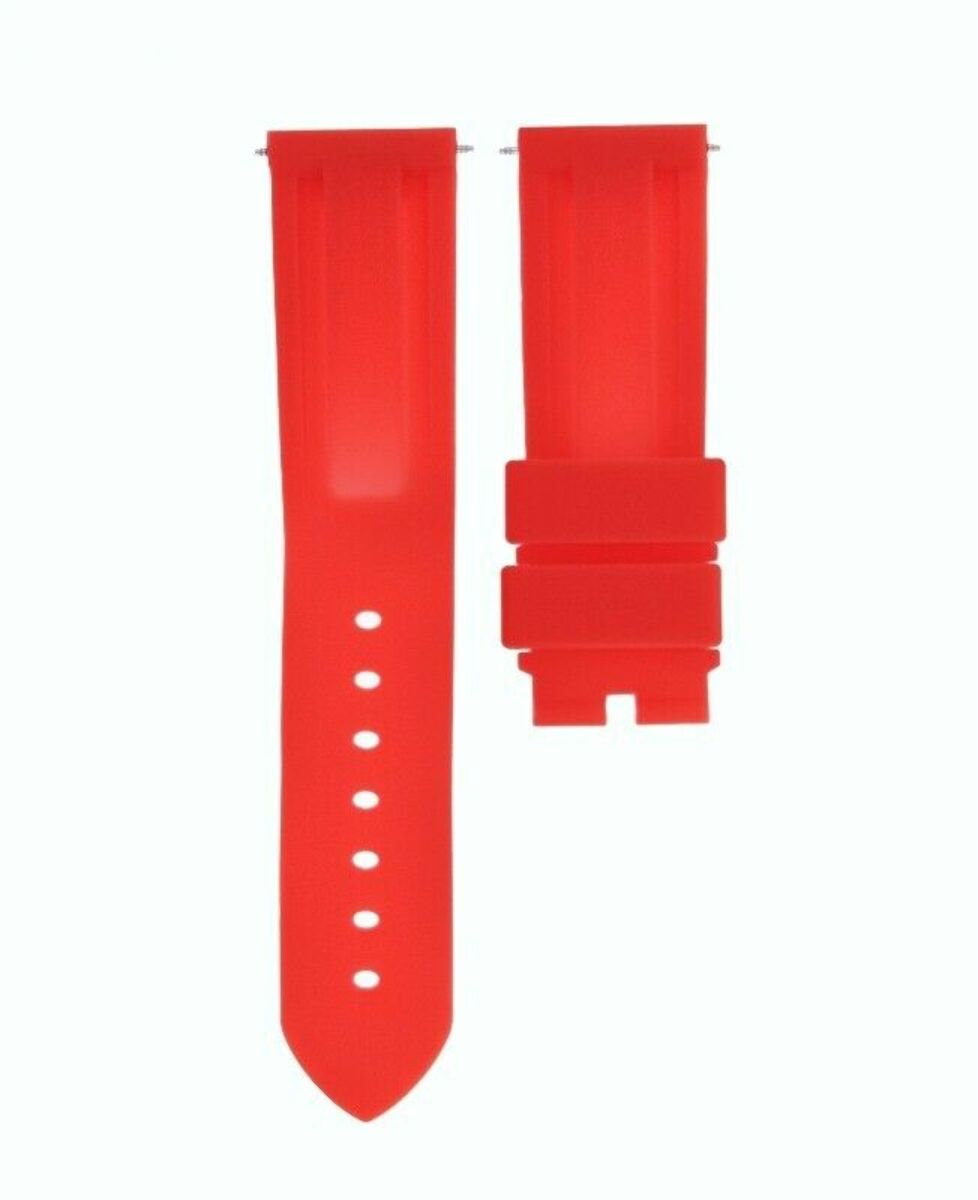 22MM RUBBER DIVER WATCH BAND FOR 40MM PANERAI WATCH DEPLOYMENT BUCKLE CLASP RED