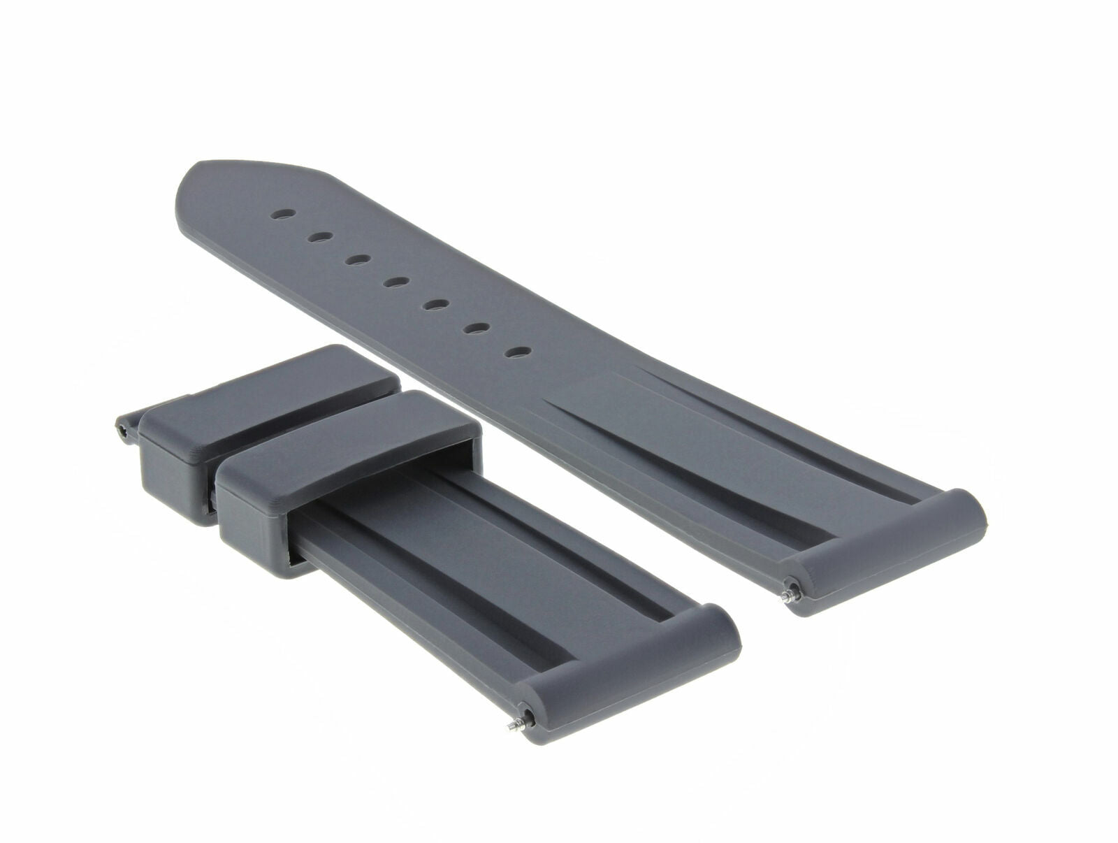 22MM RUBBER DIVER STRAP BAND DEPLOYMENT FOR PAM PANERAI MARINA LUMINOR GREY