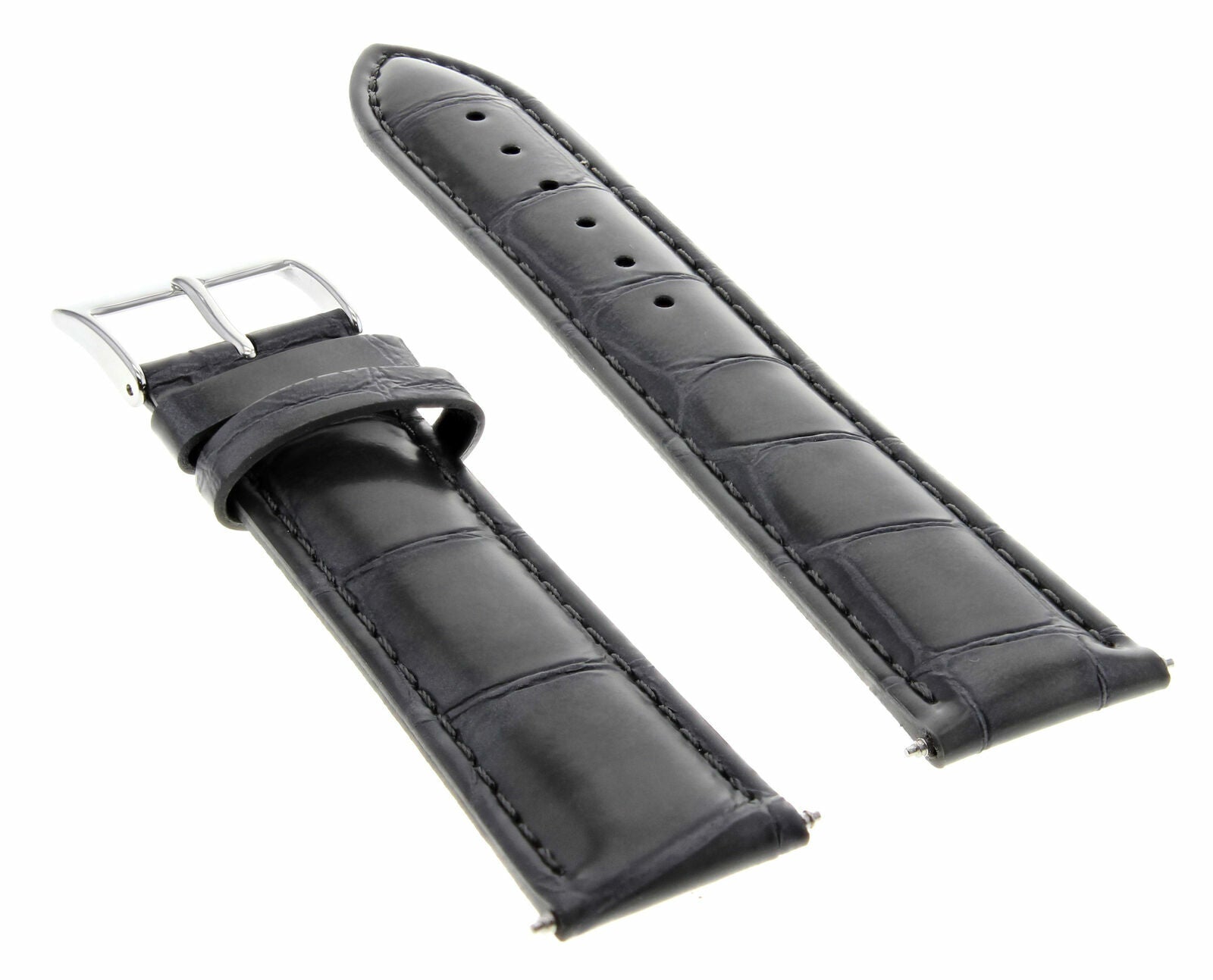 24MM LEATHER BAND STRAP FOR BREITLING NAVITIMER, CHRONOMAT COLT SUPER OCEAN GRAY