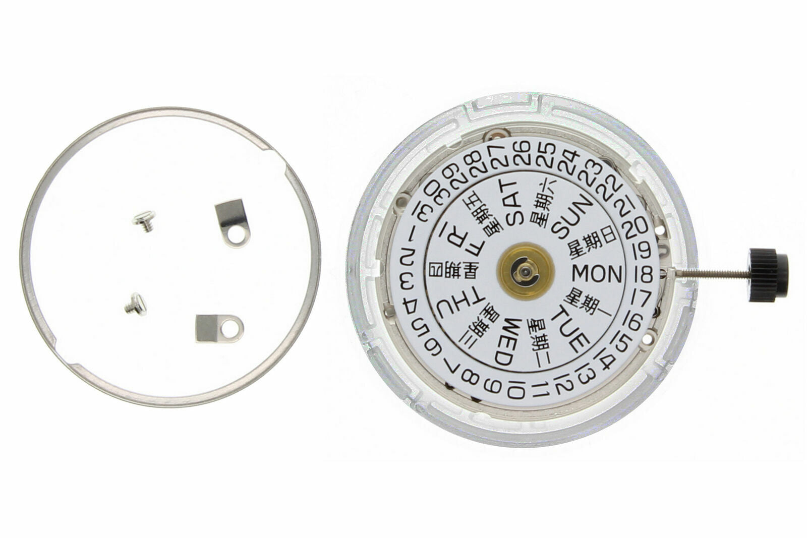 NEW GENUINE FOR ETA 2836-2 WATCH MOVEMENT 25 JEWEL AUTOMATIC DAY DATE SILVER SWISS