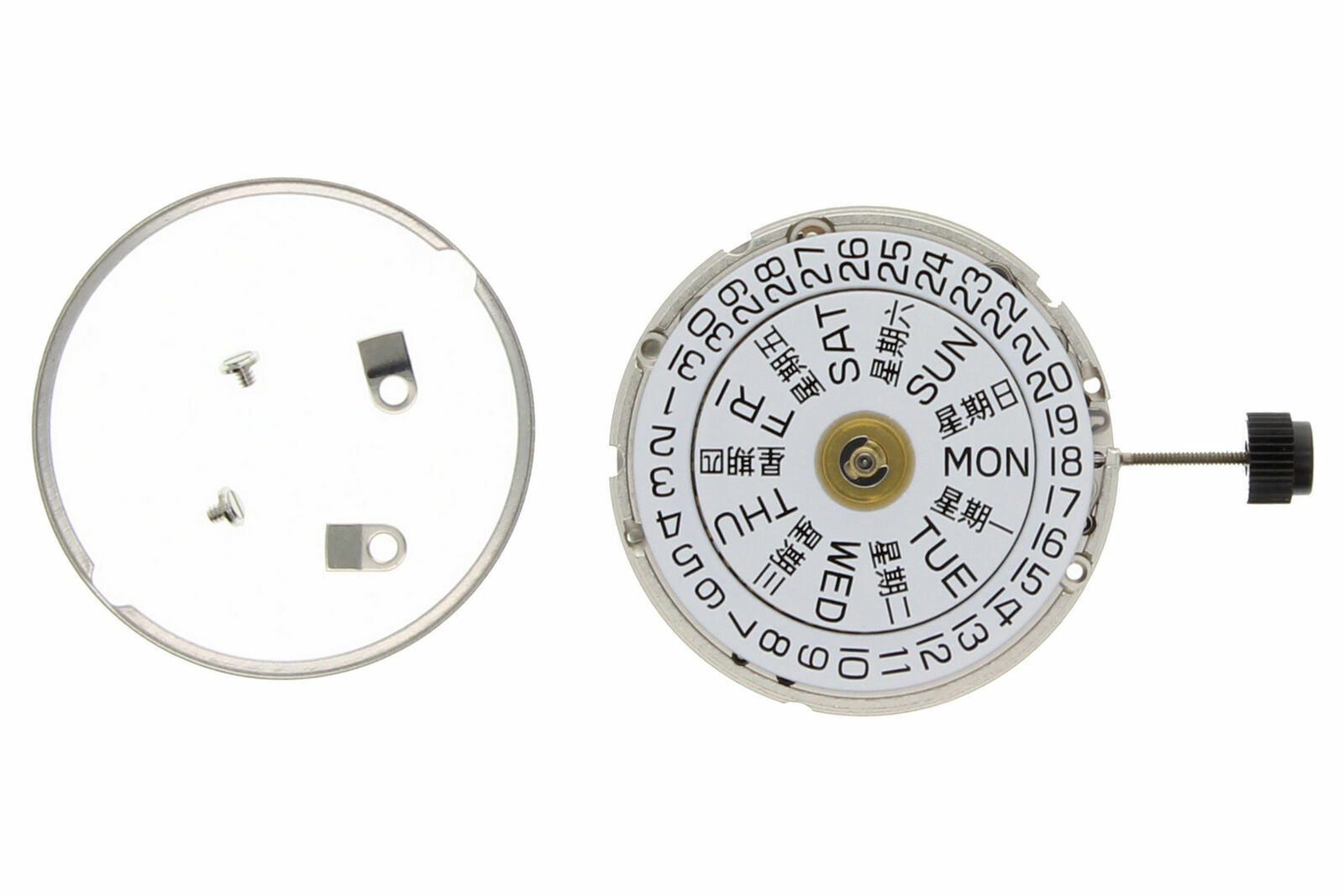 NEW GENUINE FOR ETA 2836-2 WATCH MOVEMENT 25 JEWEL AUTOMATIC DAY DATE SILVER SWISS