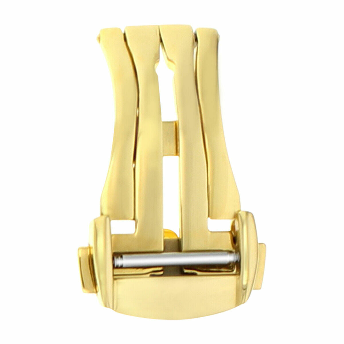 16MM WATCH STRAP BAND CLASP LEATHER FOR OMEGA SPEEDMASTER SEAMASTER WATCH GOLD