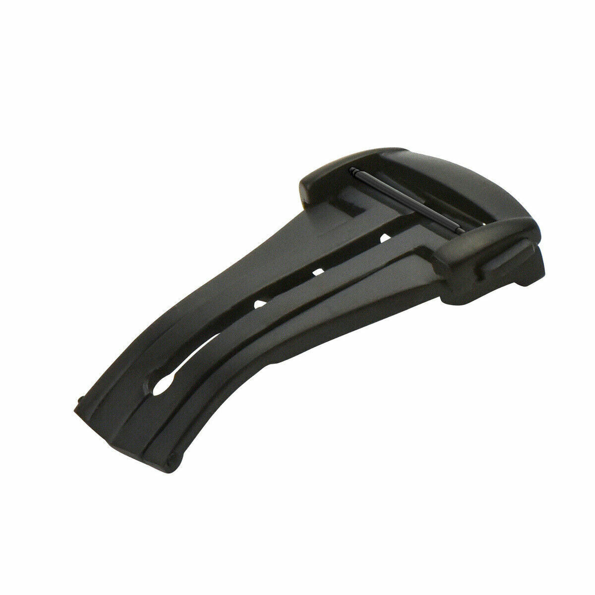 20MM BUCKLE DEPLOYMENT CLASP LEATHER STRAP BAND FOR OMEGA SEAMATER BLACK PVD