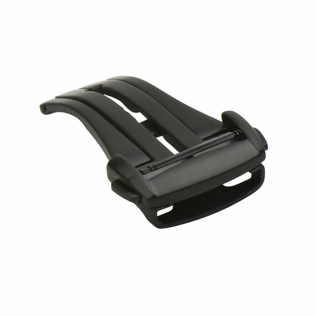 20MM BUCKLE DEPLOYMENT CLASP LEATHER STRAP BAND FOR OMEGA SEAMATER BLACK PVD