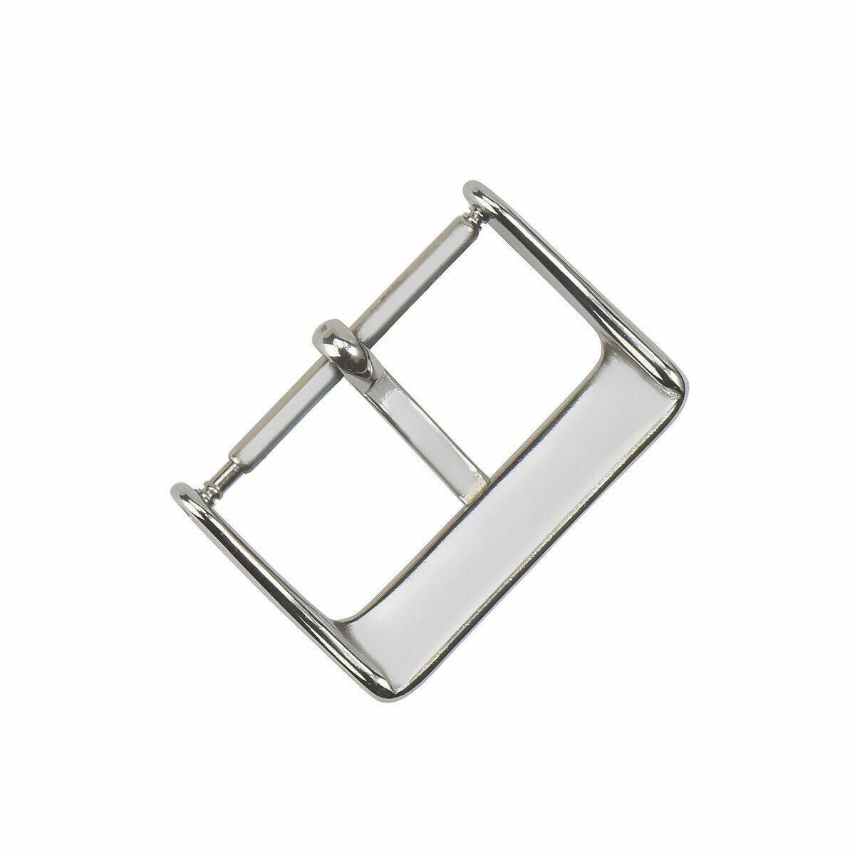 20MM WATCH BUCKLE PIN STYLE FOR LEATHER RUBBER WATCH BAND STRAP SHINY SILVER