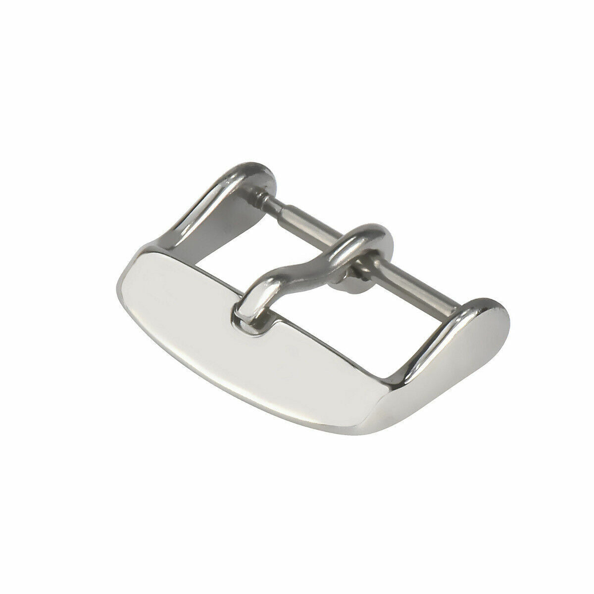 20MM WATCH BUCKLE CLASP PIN STYLE LEATHER RUBBER WATCH BAND STRAP SILVER HEAVY