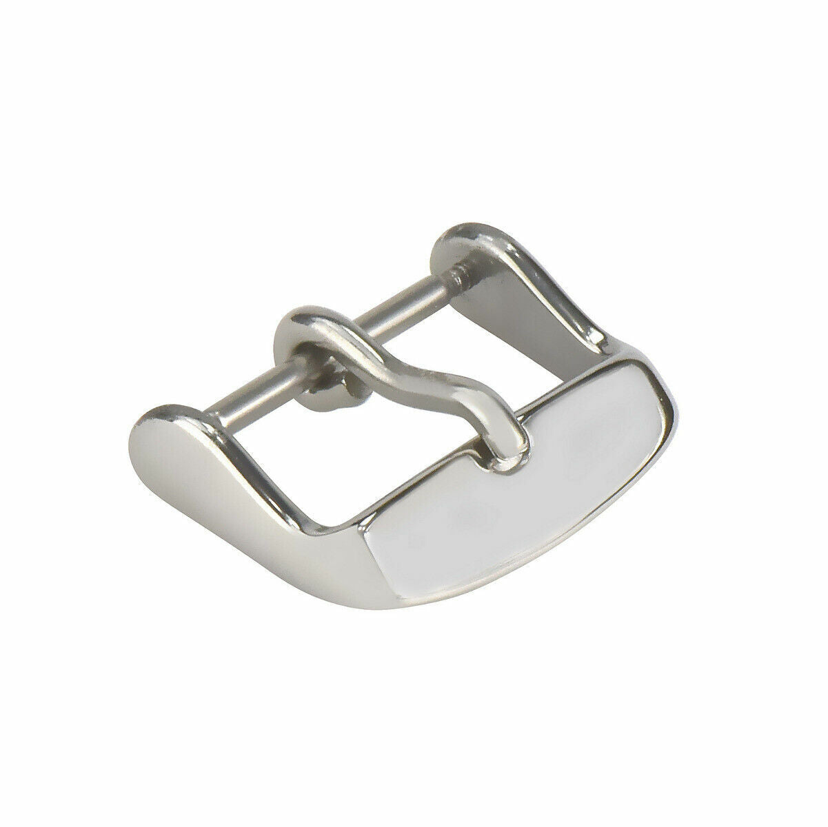 20MM WATCH BUCKLE CLASP PIN STYLE LEATHER RUBBER WATCH BAND STRAP SILVER HEAVY