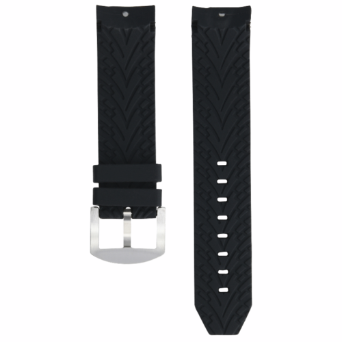 22MM RUBBER WATCH STRAP BAND FOR 45.5MM OMEGA SEAMASTER PLANET OCEAN CURVE BLACK