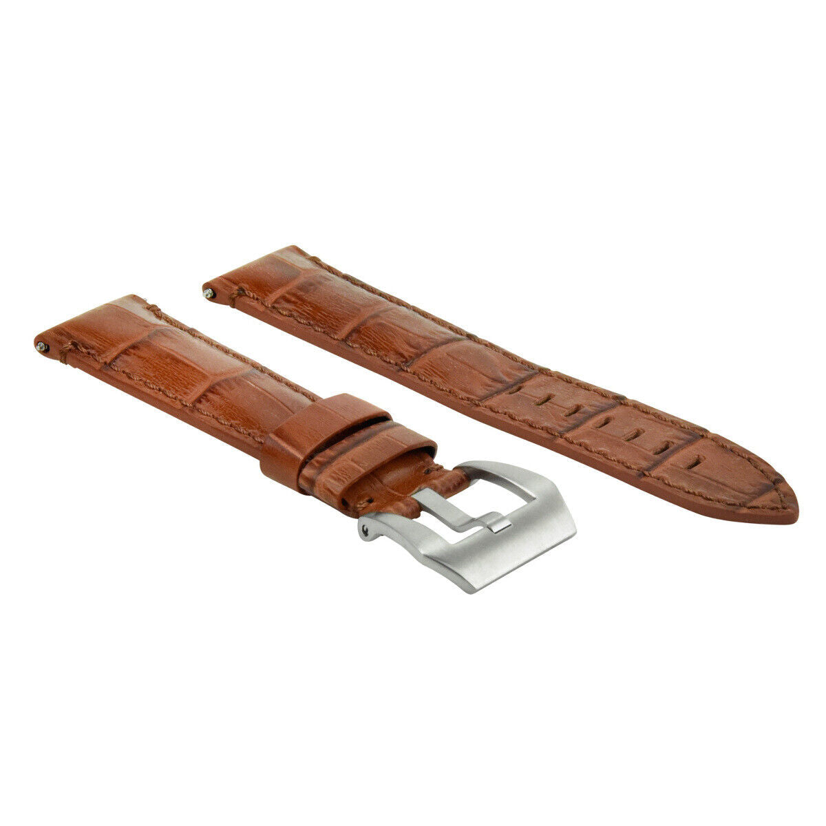 22MM LEATHER WATCH BAND STRAP FOR 40-44MM PANERAI GMT LUMINOR RADIOMIR L/BROWN