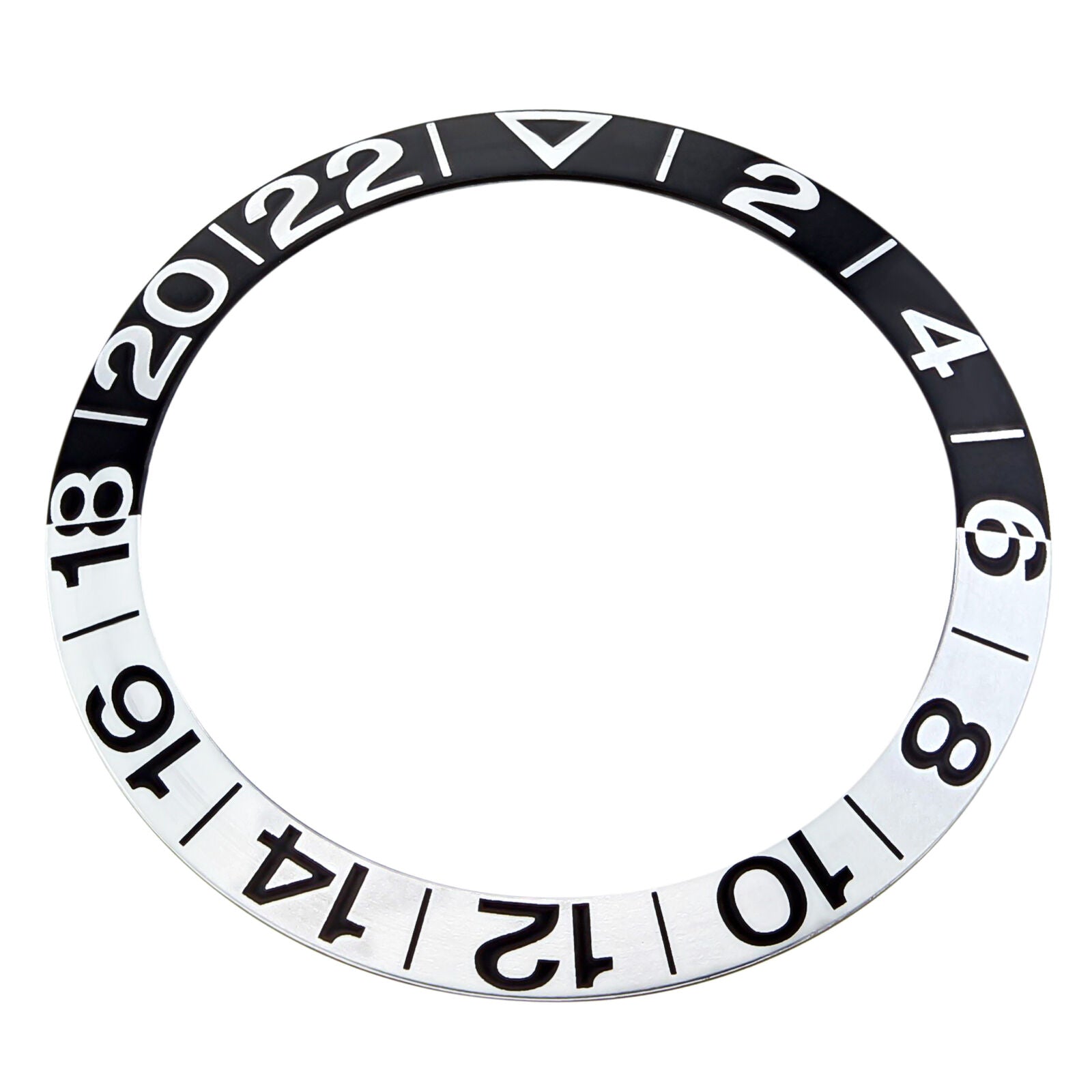BEZEL INSERT FOR OMEGA GMT 300M SEAMASTER 2534.50 168.1620 50TH ANV BLACK/SILVER
