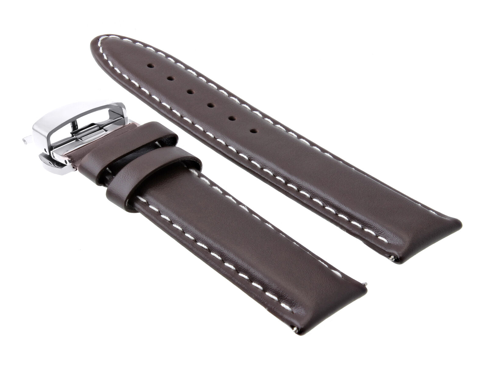 22MM LEATHER STRAP BAND SMOOTH FOR MONTBLANC 4810 7391 PLNG3L994 - A265 D/BROWN