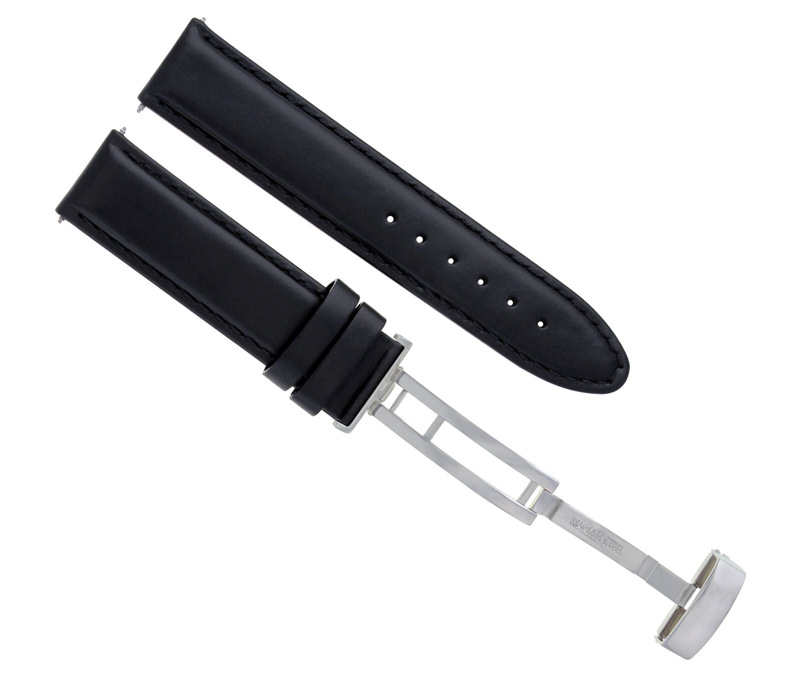 GENUINE CLASSIC MENS LEATHER BAND STRAP FOR ZENITH WATCH CLASP - 19MM