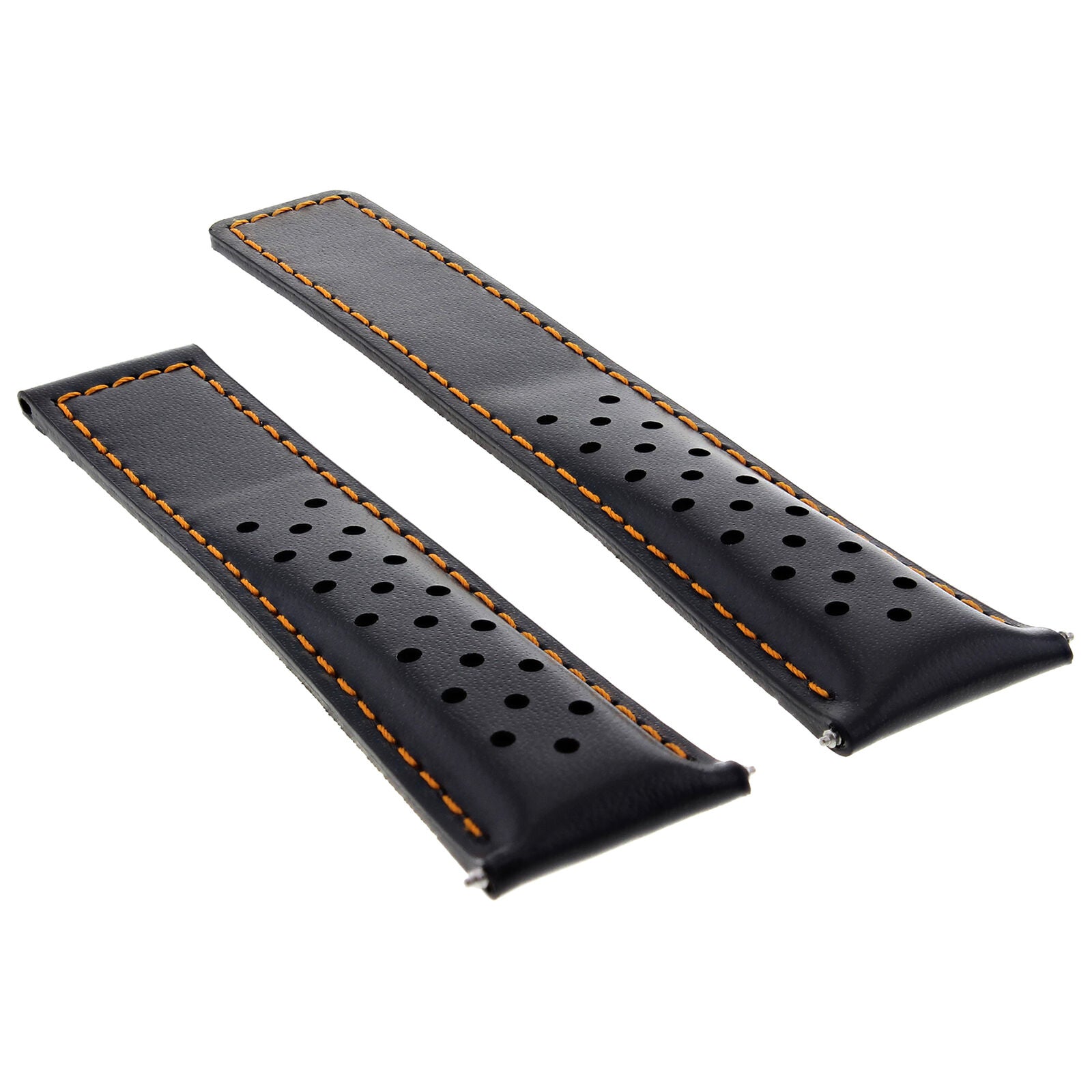 LEATHER WATCH BAND STRAP FOR ORIS ARTIX SPORT CHRONOGRAPH PERFORAT + CLASP 19MM