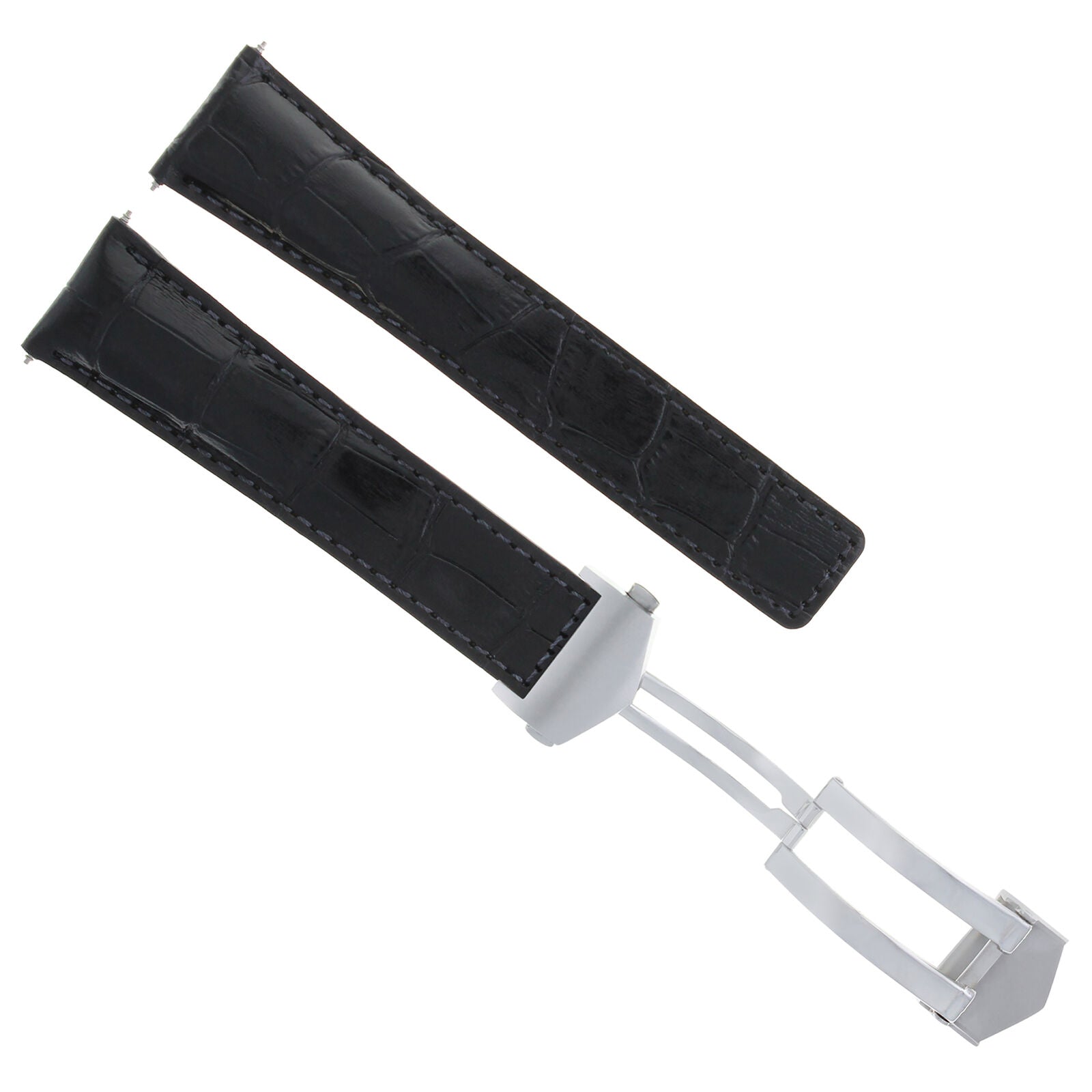 20MM CARRERA MONACO LEATHER STRAP BAND CLASP FOR TAG HEUER AQUARACER F1 BLACK