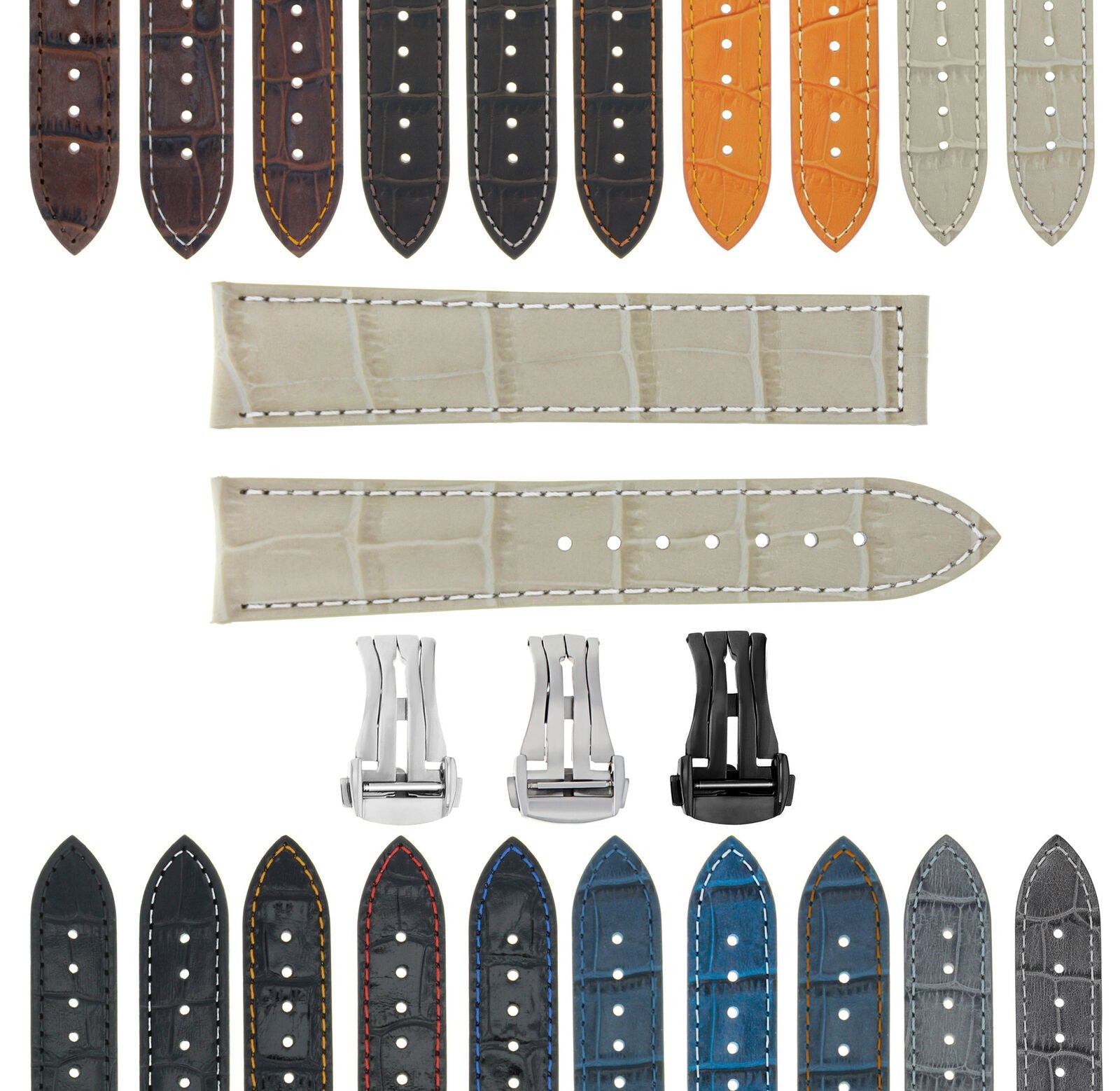 GENUINE LEATHER WATCH BAND STRAP FOR BULOVA WATCH - 22MM