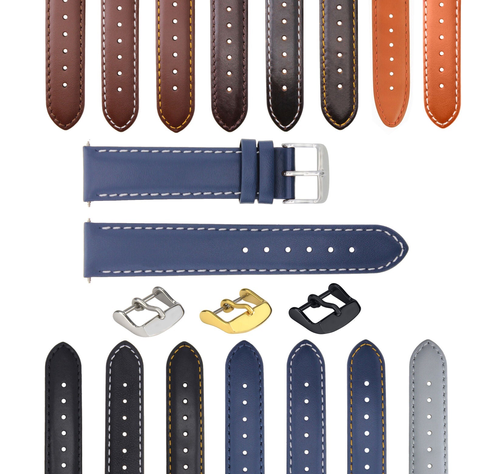 SMOOTH LEATHER WATCH BAND STRAP FOR TISSOT WATCH - 22MM