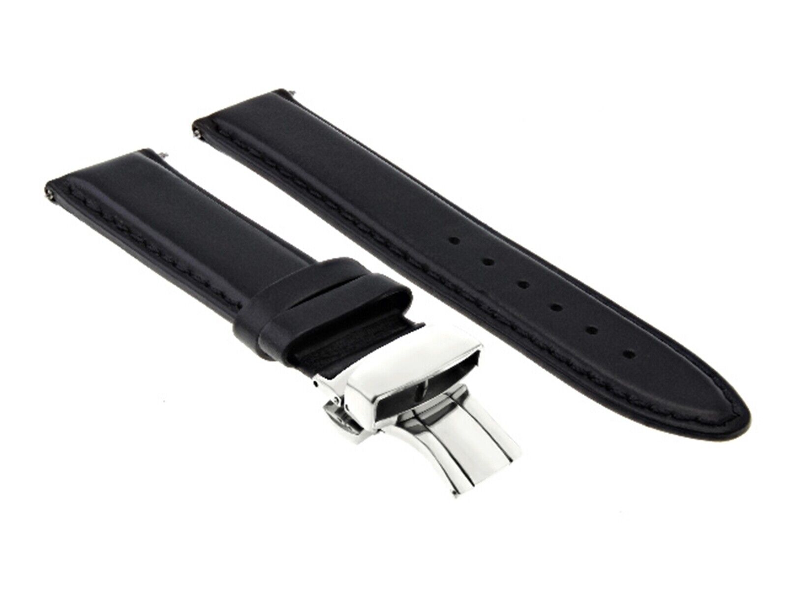 LEATHER BAND SMOOTH STRAP DEPLOYMENT CLASP FOR CERTINA - 19MM