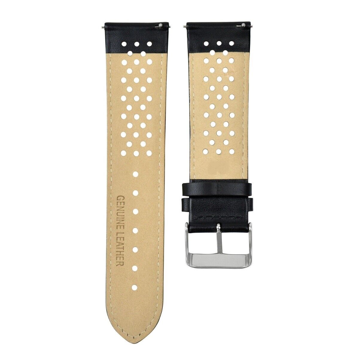 18MM FOR TAG HEUER CARRERA PERFORATED LEATHER STRAP WATCHBAND QUICK RELEASE BLAC